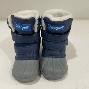 Cat & Jack Navy and Gray Kids' Snow Boots